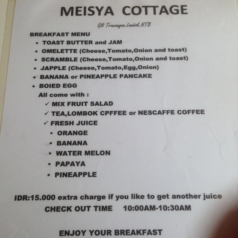 Meisya Cottage Gili Trawangan Zewnętrze zdjęcie